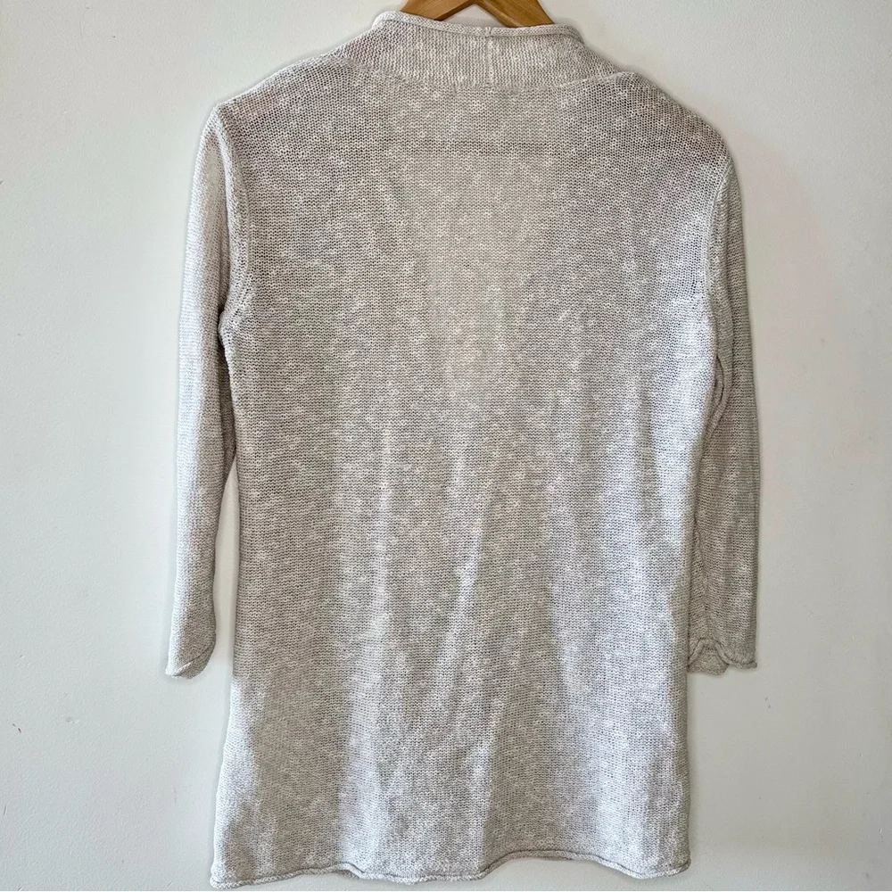 Coldwater Creek Linen & Cotton Cream Loose Knit Long Cardigan SMALL - Picture 11 of 11